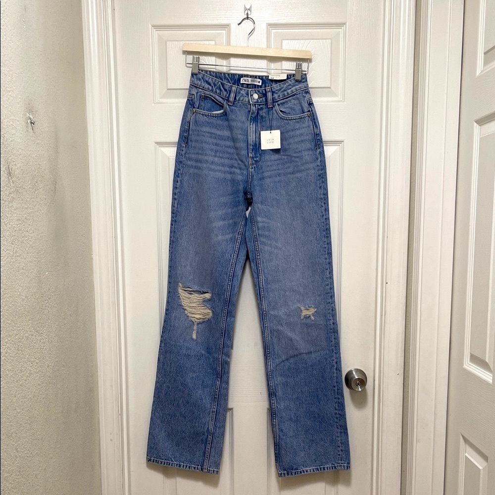 NWT Zara Z1975 High Waist Straight Leg Jeans - Picture 5 of 10